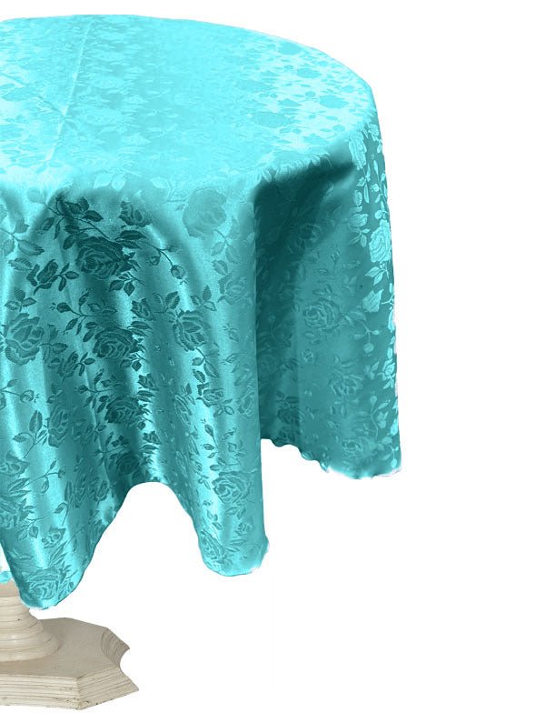 54" ROUND TABLECLOTH ROSES JACQUARD SATIN - New Creations Fabric & Foam Inc