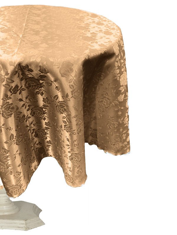 54" ROUND TABLECLOTH ROSES JACQUARD SATIN - New Creations Fabric & Foam Inc