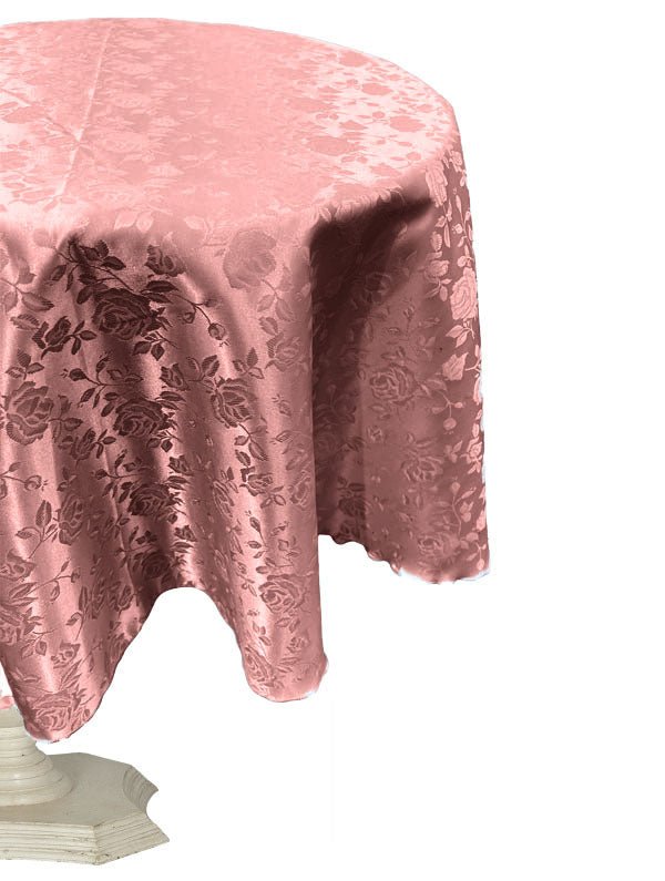 54" ROUND TABLECLOTH ROSES JACQUARD SATIN - New Creations Fabric & Foam Inc