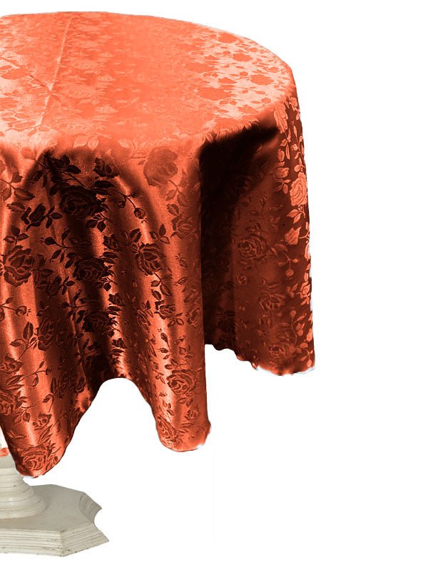 54" ROUND TABLECLOTH ROSES JACQUARD SATIN - New Creations Fabric & Foam Inc