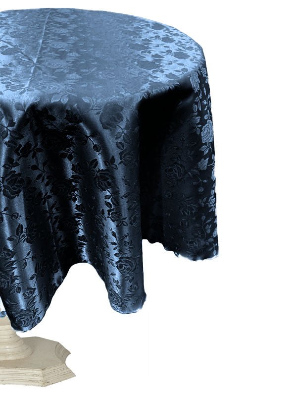 54" ROUND TABLECLOTH ROSES JACQUARD SATIN - New Creations Fabric & Foam Inc