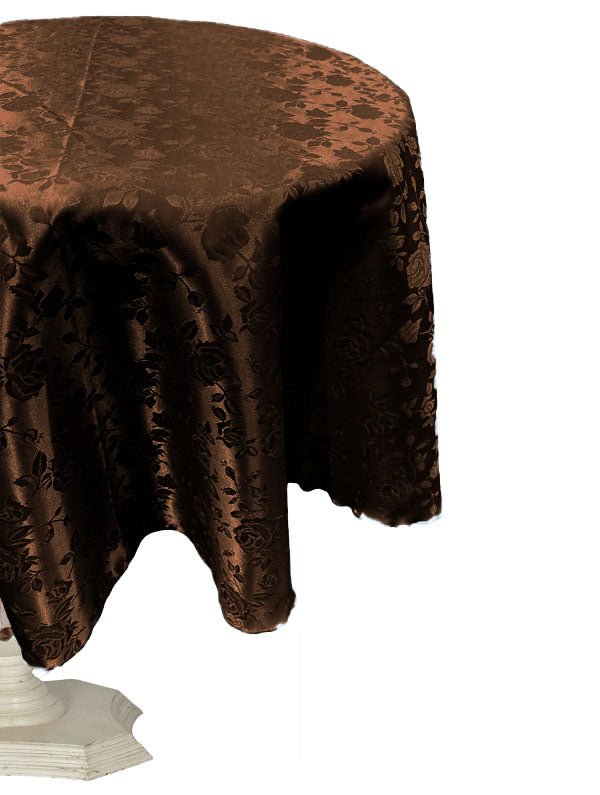 54" ROUND TABLECLOTH ROSES JACQUARD SATIN - New Creations Fabric & Foam Inc