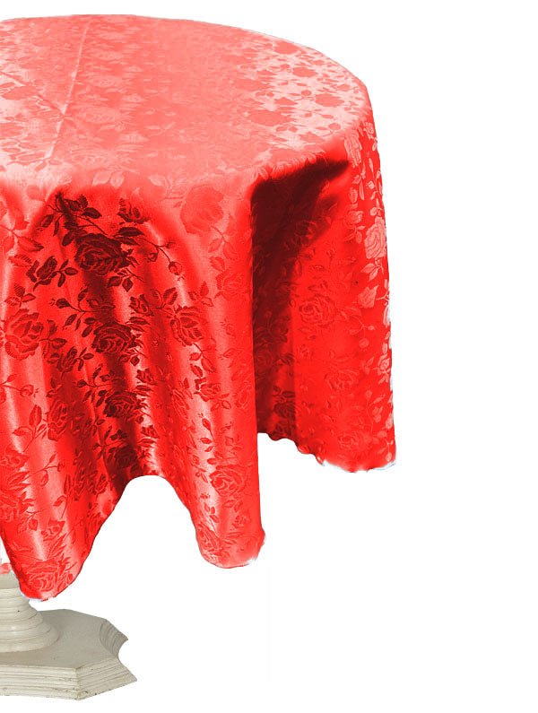 54" ROUND TABLECLOTH ROSES JACQUARD SATIN - New Creations Fabric & Foam Inc