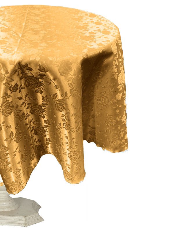 54" ROUND TABLECLOTH ROSES JACQUARD SATIN - New Creations Fabric & Foam Inc