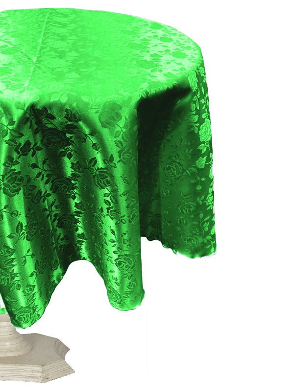 54" ROUND TABLECLOTH ROSES JACQUARD SATIN - New Creations Fabric & Foam Inc