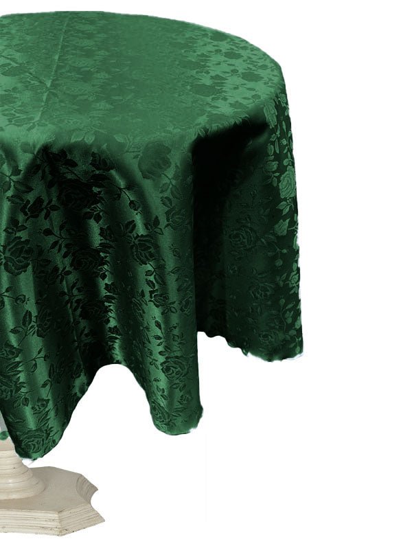 54" ROUND TABLECLOTH ROSES JACQUARD SATIN - New Creations Fabric & Foam Inc