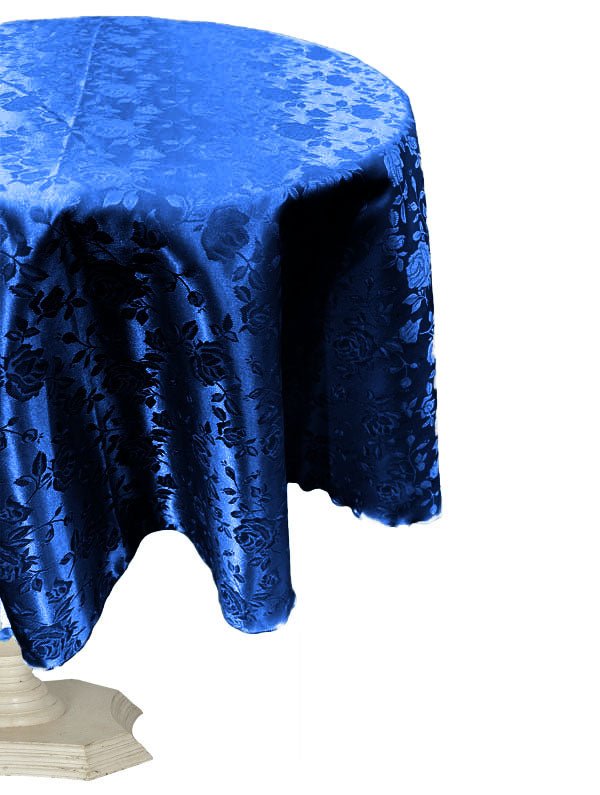 54" ROUND TABLECLOTH ROSES JACQUARD SATIN - New Creations Fabric & Foam Inc
