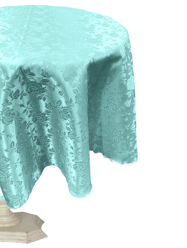 54" ROUND TABLECLOTH ROSES JACQUARD SATIN - New Creations Fabric & Foam Inc