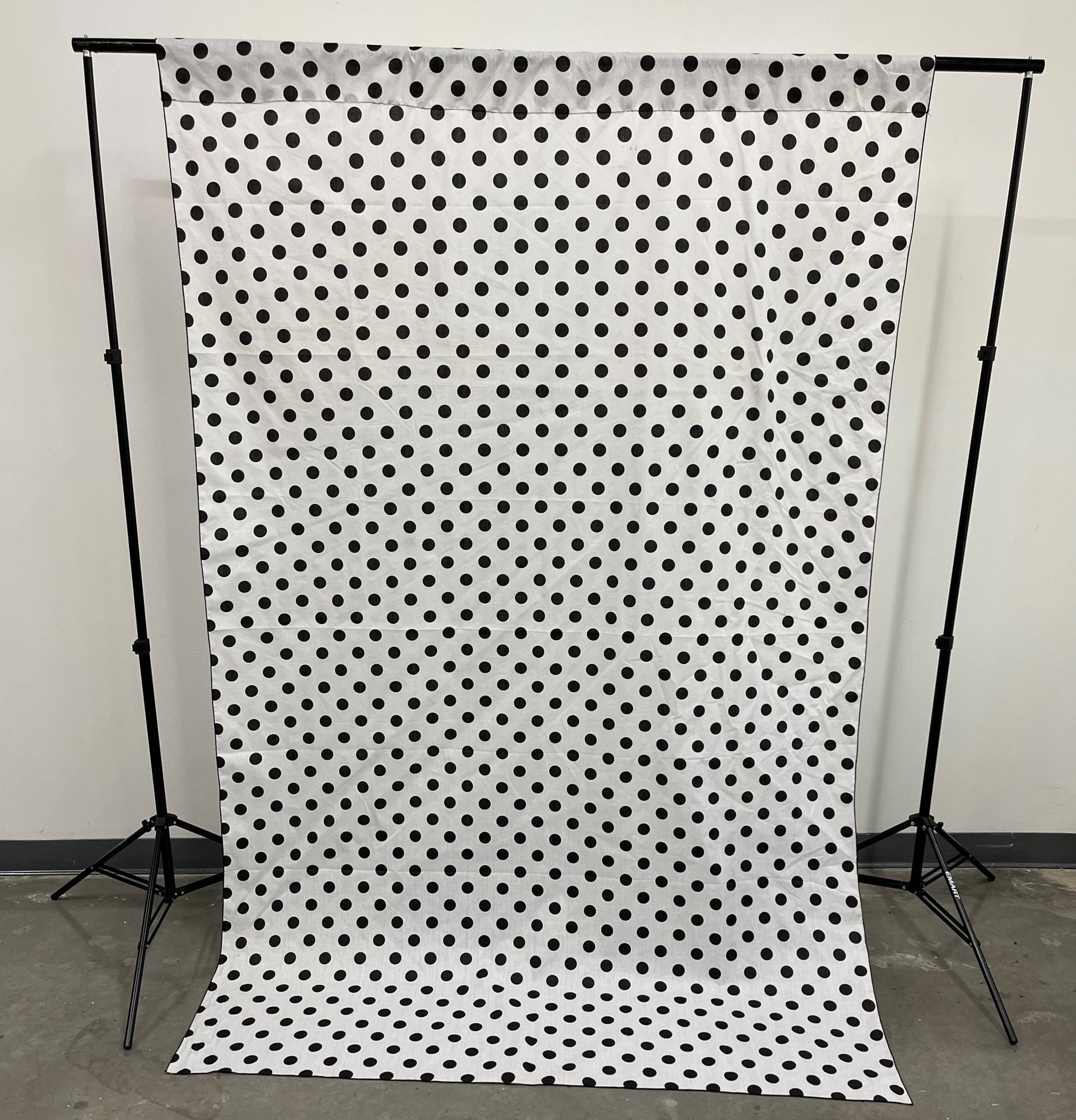 58" Wide x 108" High, Poly Cotton Polka Dot Decorative Backdrop Drape Curtain Divider, 1 Panel - New Creations Fabric & Foam Inc