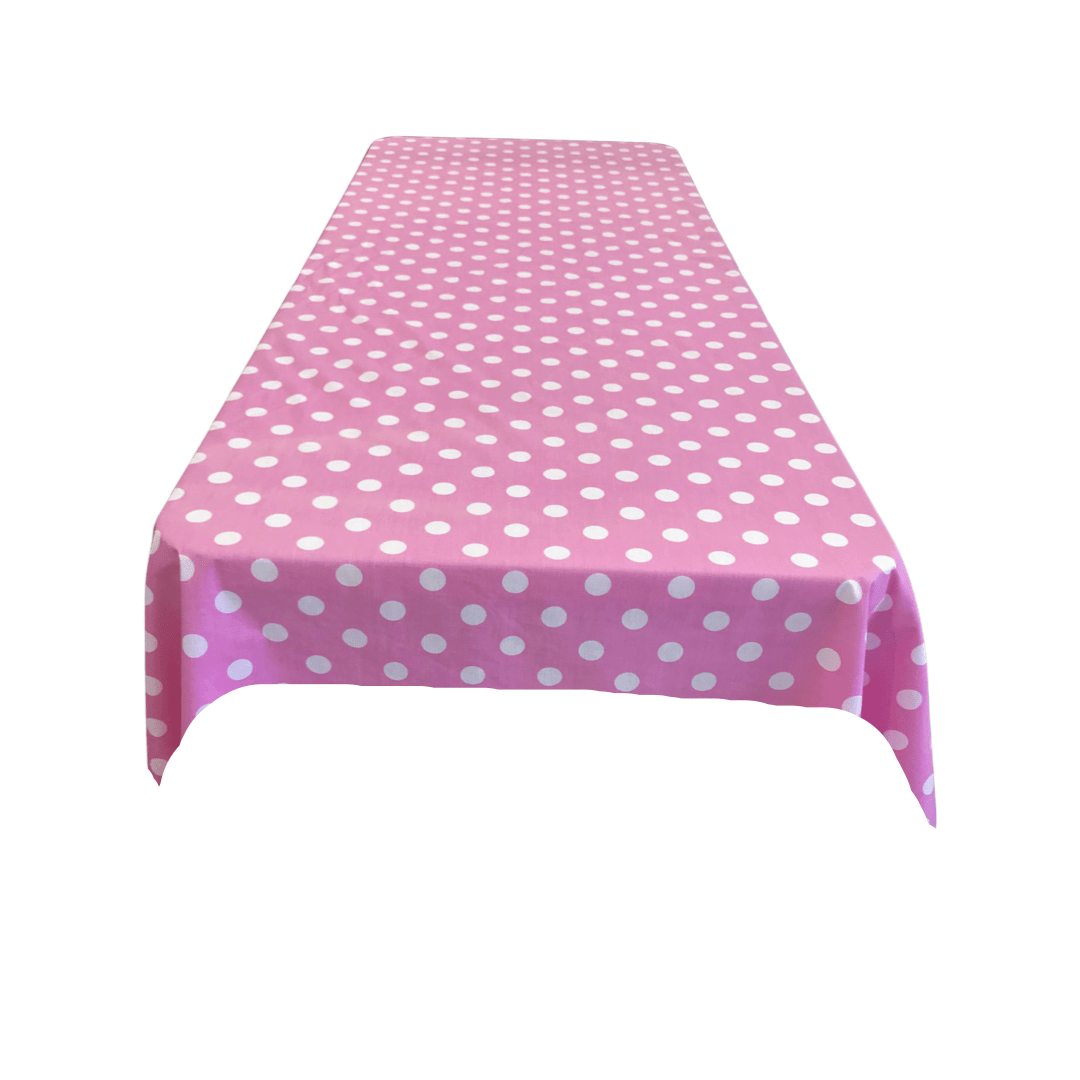 58" x 58" Square Small Polka Dot Poly Cotton Tablecloth - New Creations Fabric & Foam Inc
