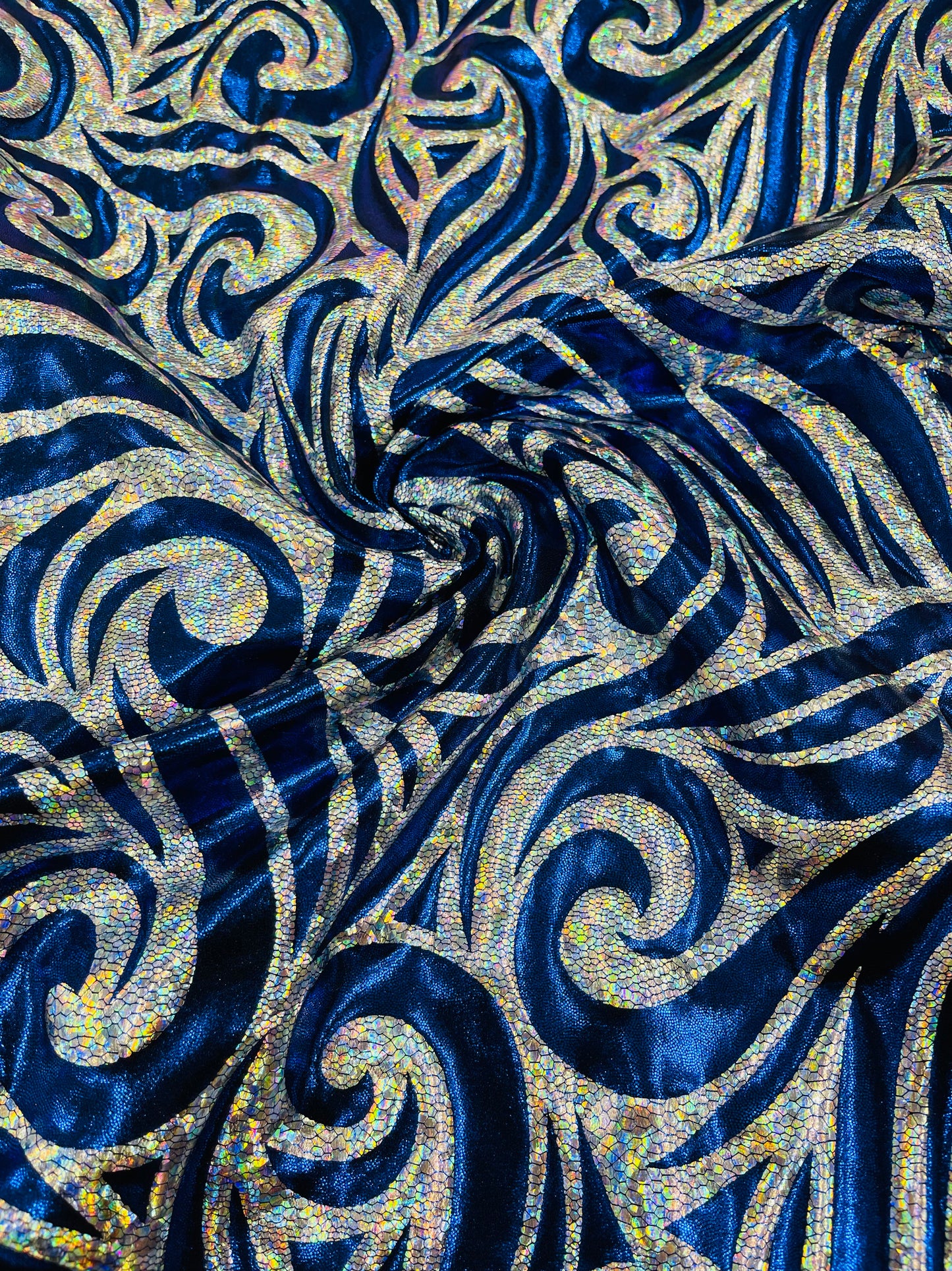 Foil flame spandex | New Creation Fabric & Foam