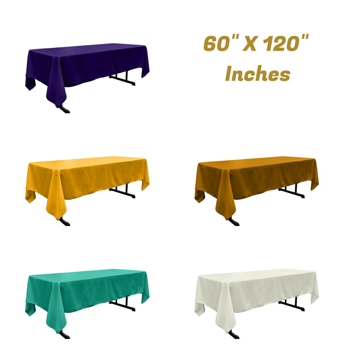 60" X 120" Rectangular Polyester Poplin Tablecloth - New Creations Fabric & Foam Inc