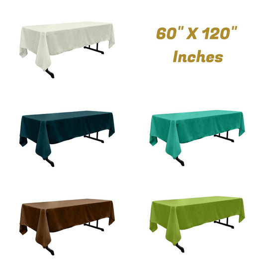 60" X 132" Rectangular Polyester Poplin Tablecloth - New Creations Fabric & Foam Inc