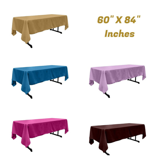 60" X 84" Rectangular Polyester Poplin Tablecloth - New Creations Fabric & Foam Inc
