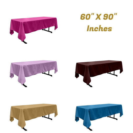 60" X 90" Rectangular Polyester Poplin Tablecloth - New Creations Fabric & Foam Inc
