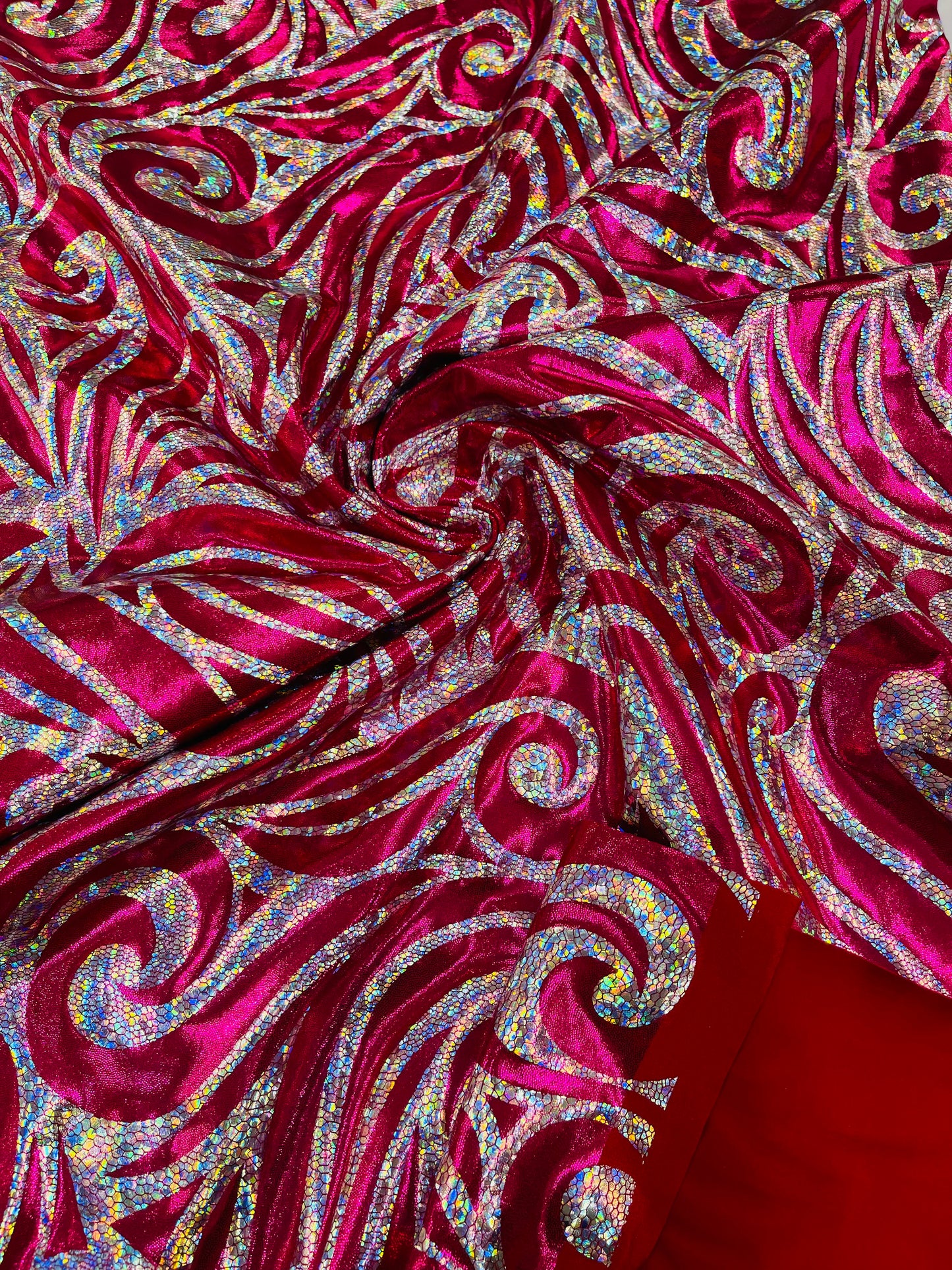 Foil flame spandex | New Creation Fabric & Foam