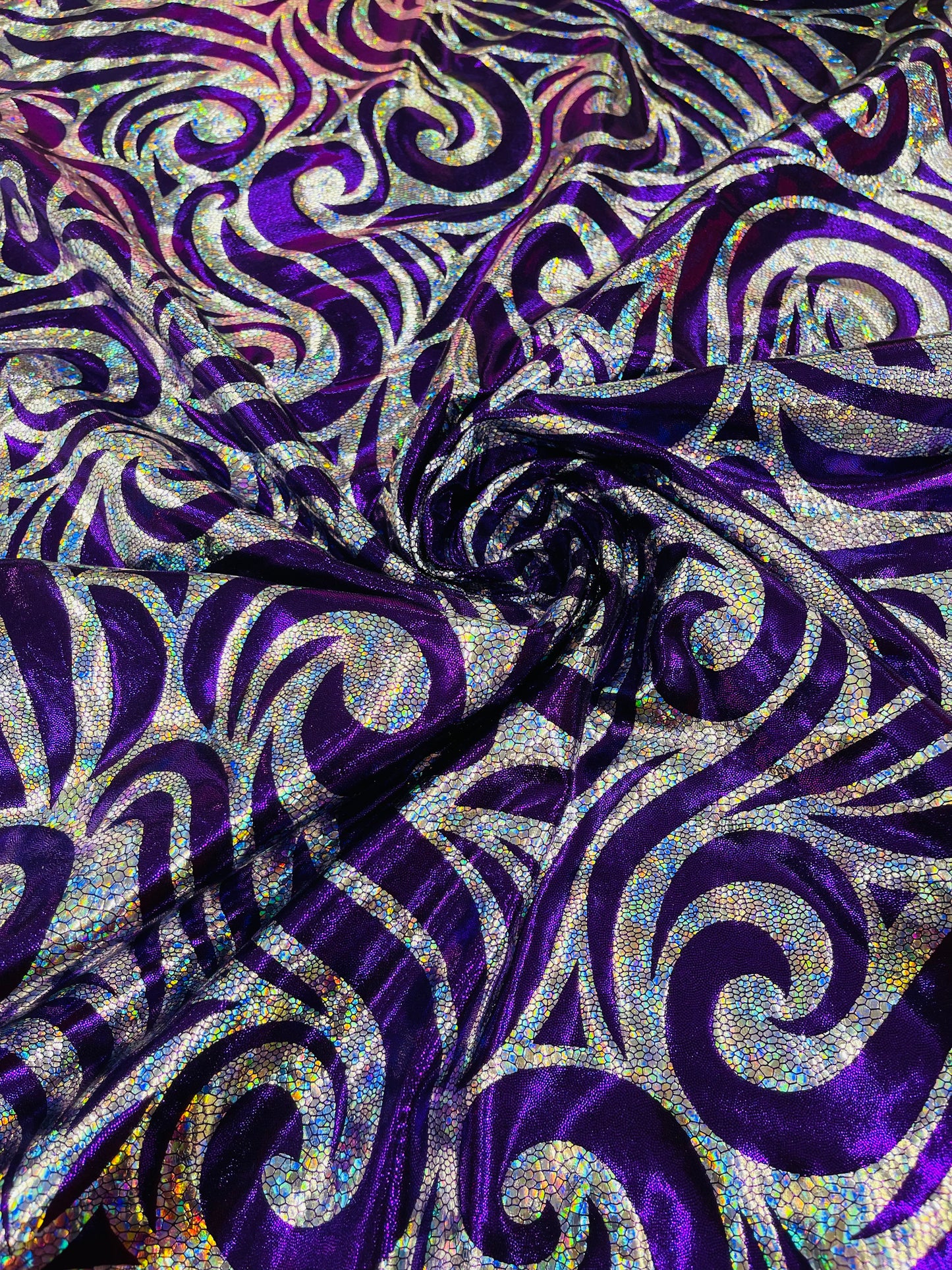 Foil flame spandex | New Creation Fabric & Foam