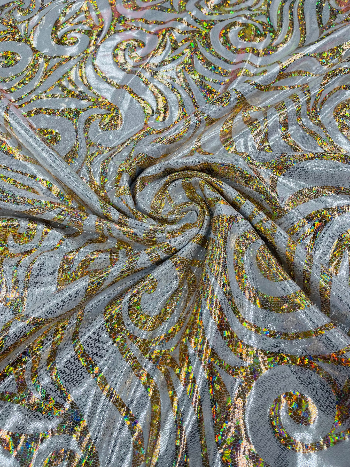 Foil flame spandex | New Creation Fabric & Foam