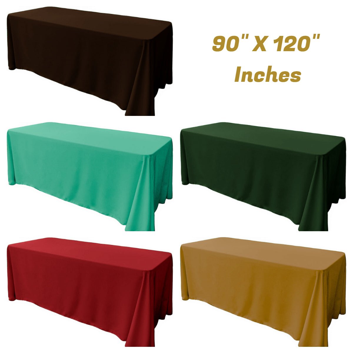 90" X 120" Rectangular Seamless Polyester Poplin Tablecloth, for Party/Wedding Tablecloth - New Creations Fabric & Foam Inc