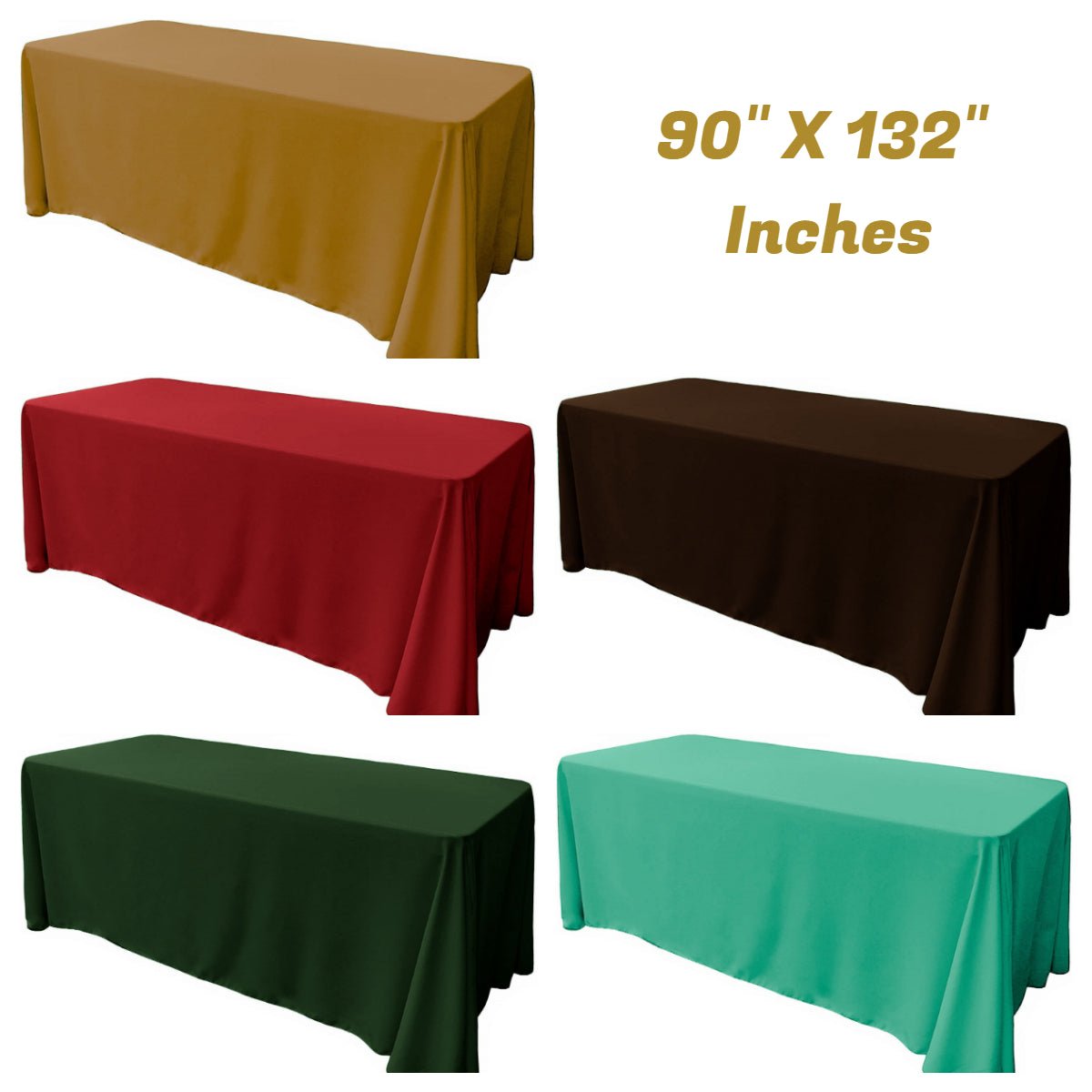 90" X 132" Rectangular Seamless Polyester Poplin Tablecloth, for Party/Wedding Tablecloth - New Creations Fabric & Foam Inc