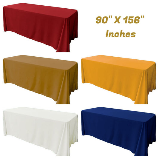 90" X 156" Rectangular Seamless Polyester Poplin Tablecloth, for Party/Wedding Tablecloth - New Creations Fabric & Foam Inc
