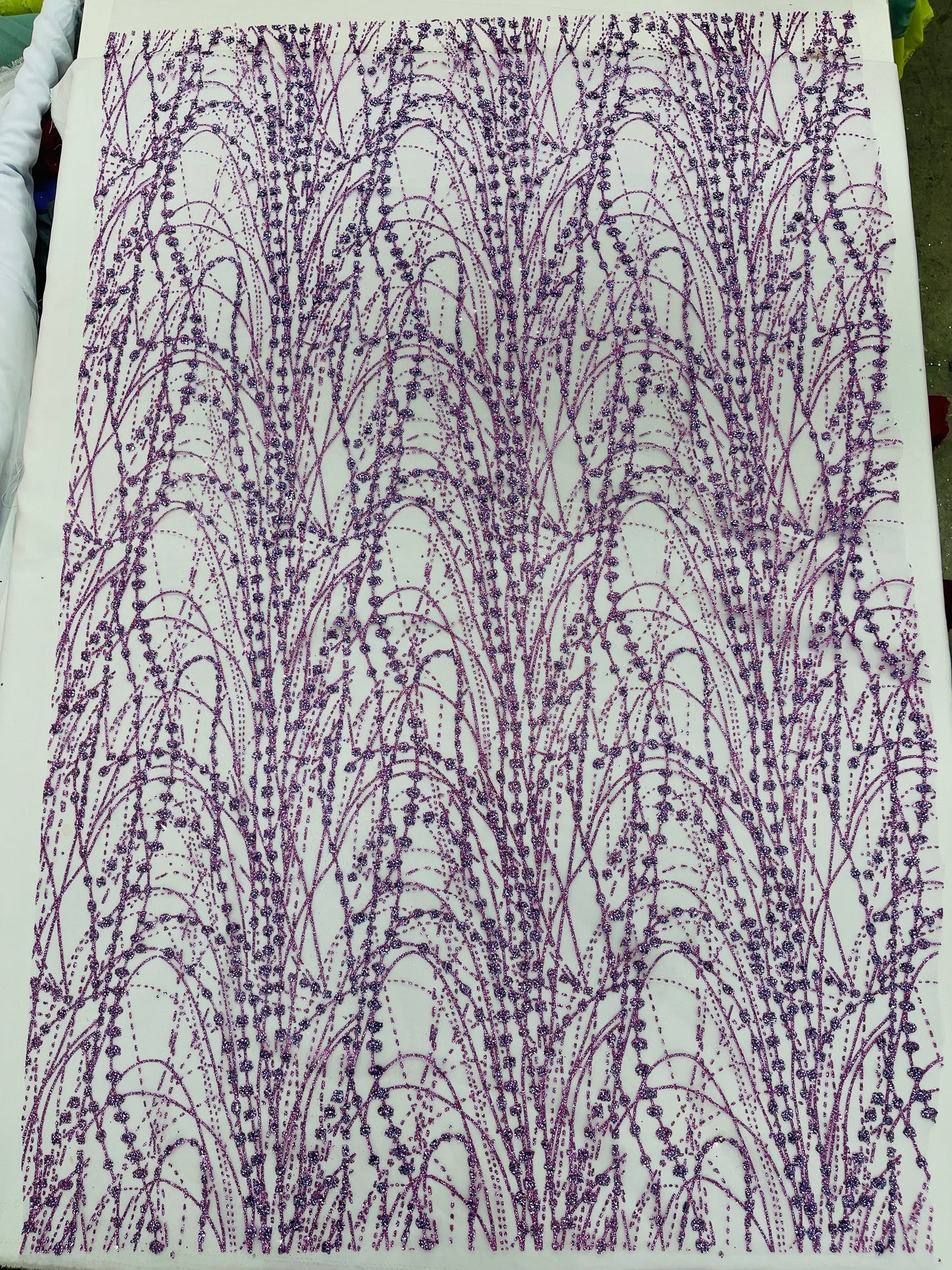 Galaxy Glitter Design On A Mesh Lace 54" Wide| New Creations Fabric & Foam Inc.