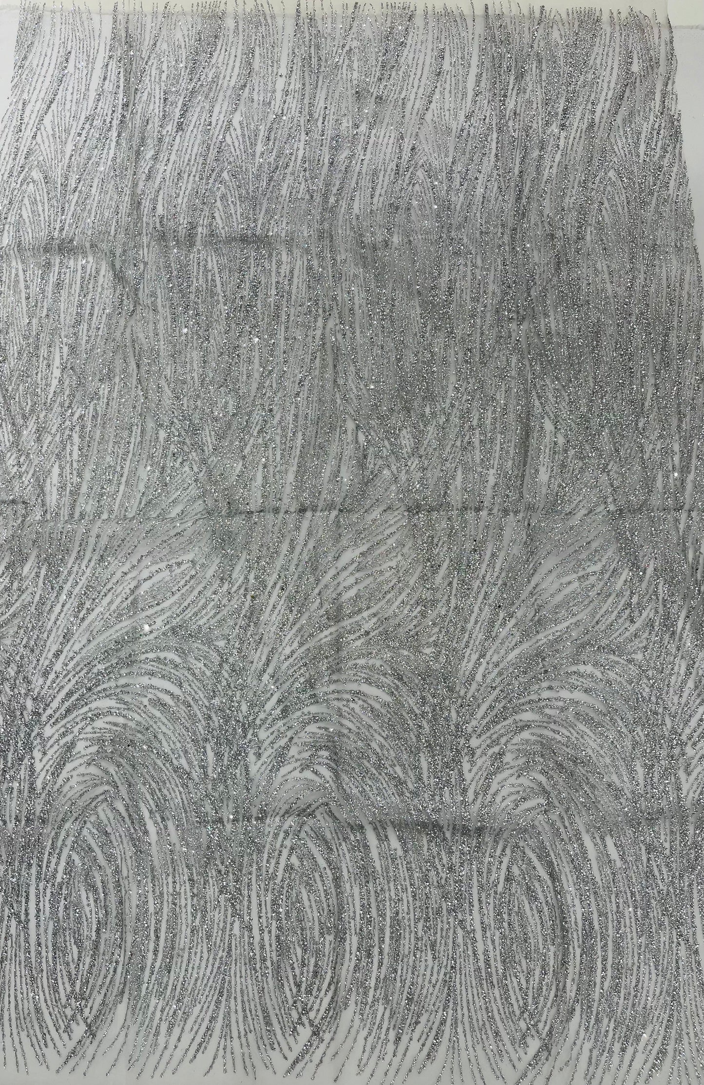 Shell Glitter Design On A Mesh Lace 54" Wide| New Creations Fabric & Foam Inc.