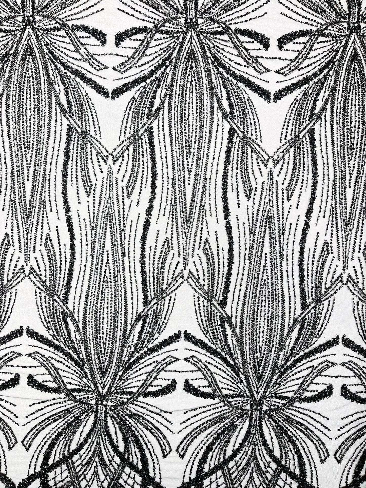 Beaded Lace Fabric, Heavy Embroidered Design on 58" Mesh for Dresses