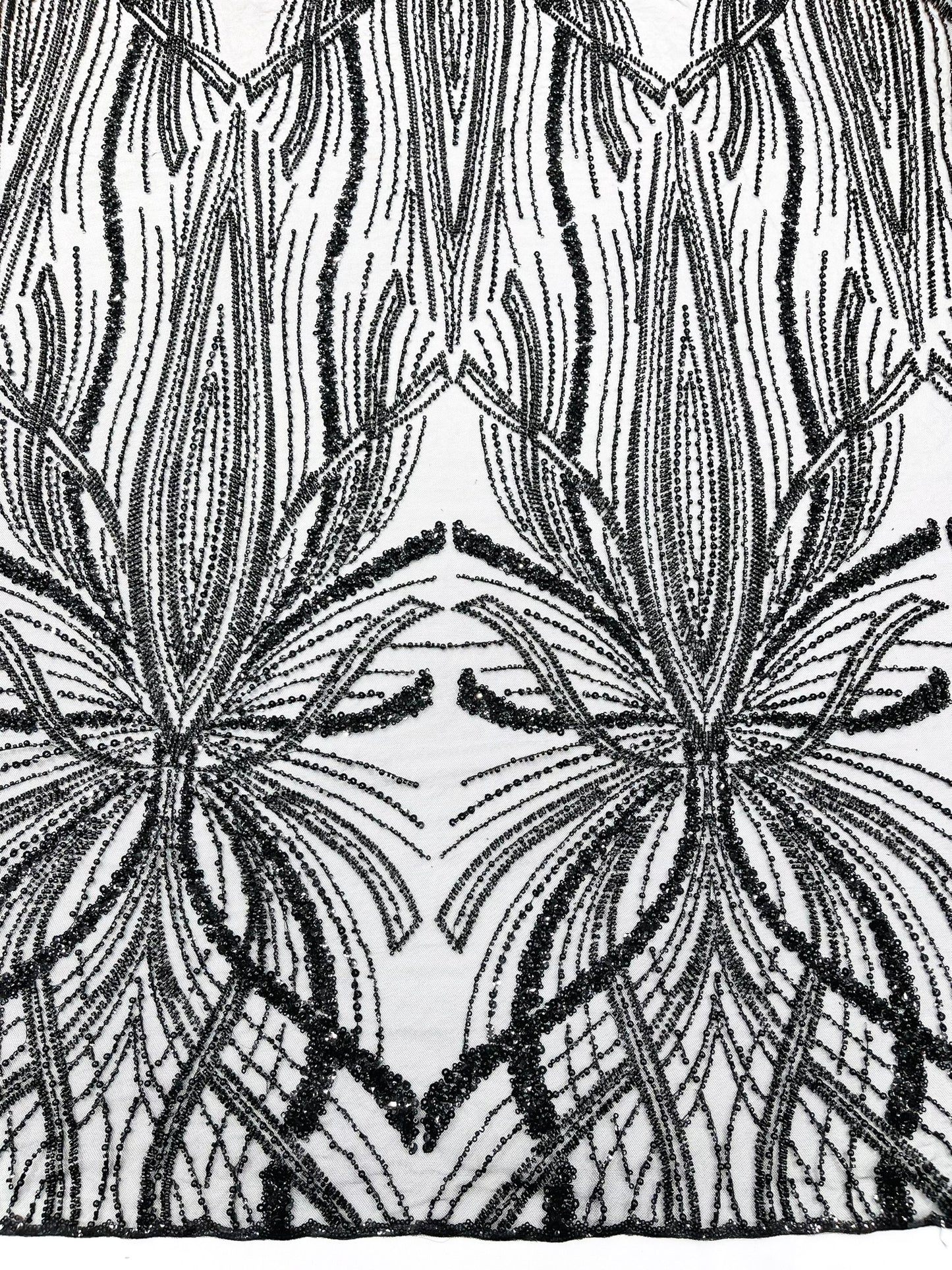 Beaded Lace Fabric, Heavy Embroidered Design on 58" Mesh for Dresses