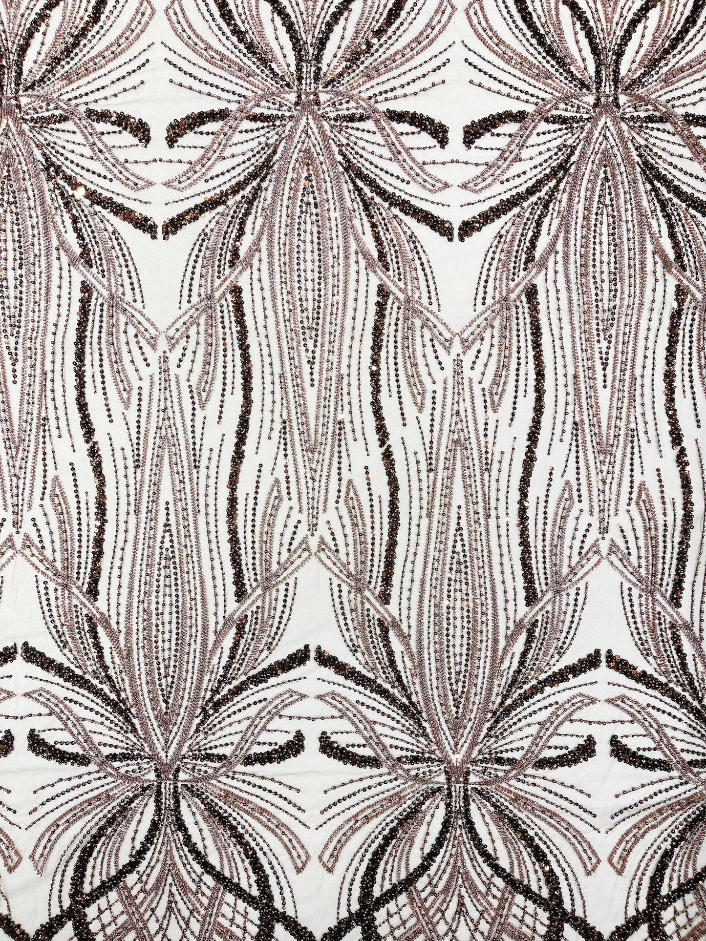 Beaded Lace Fabric, Heavy Embroidered Design on 58" Mesh for Dresses