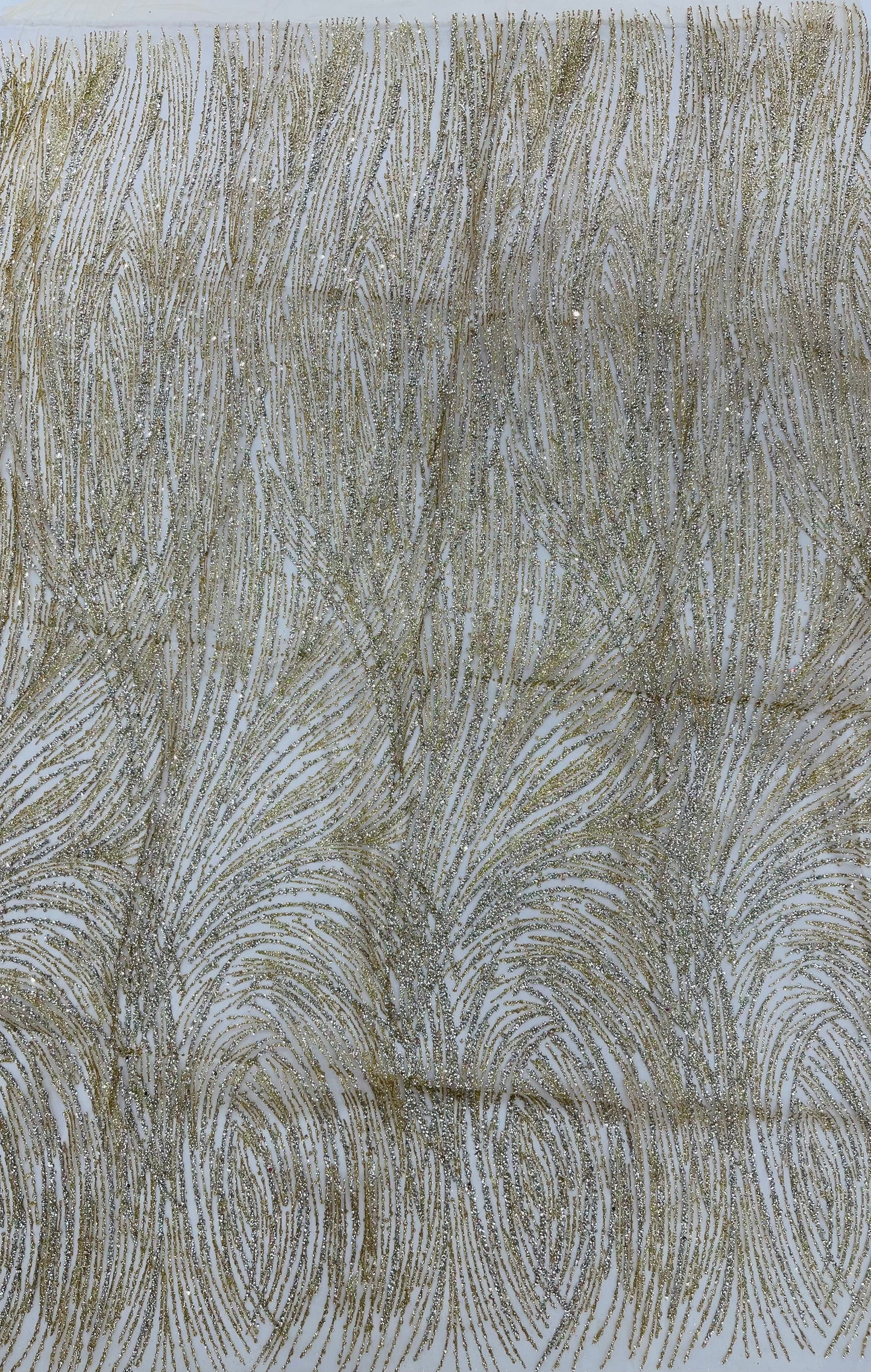 Shell Glitter Design On A Mesh Lace 54" Wide| New Creations Fabric & Foam Inc.