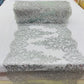 Trim Glitter Damask Design On A Mesh Lace| 20" Wide | appeal Fabric| Sold By The Yard.