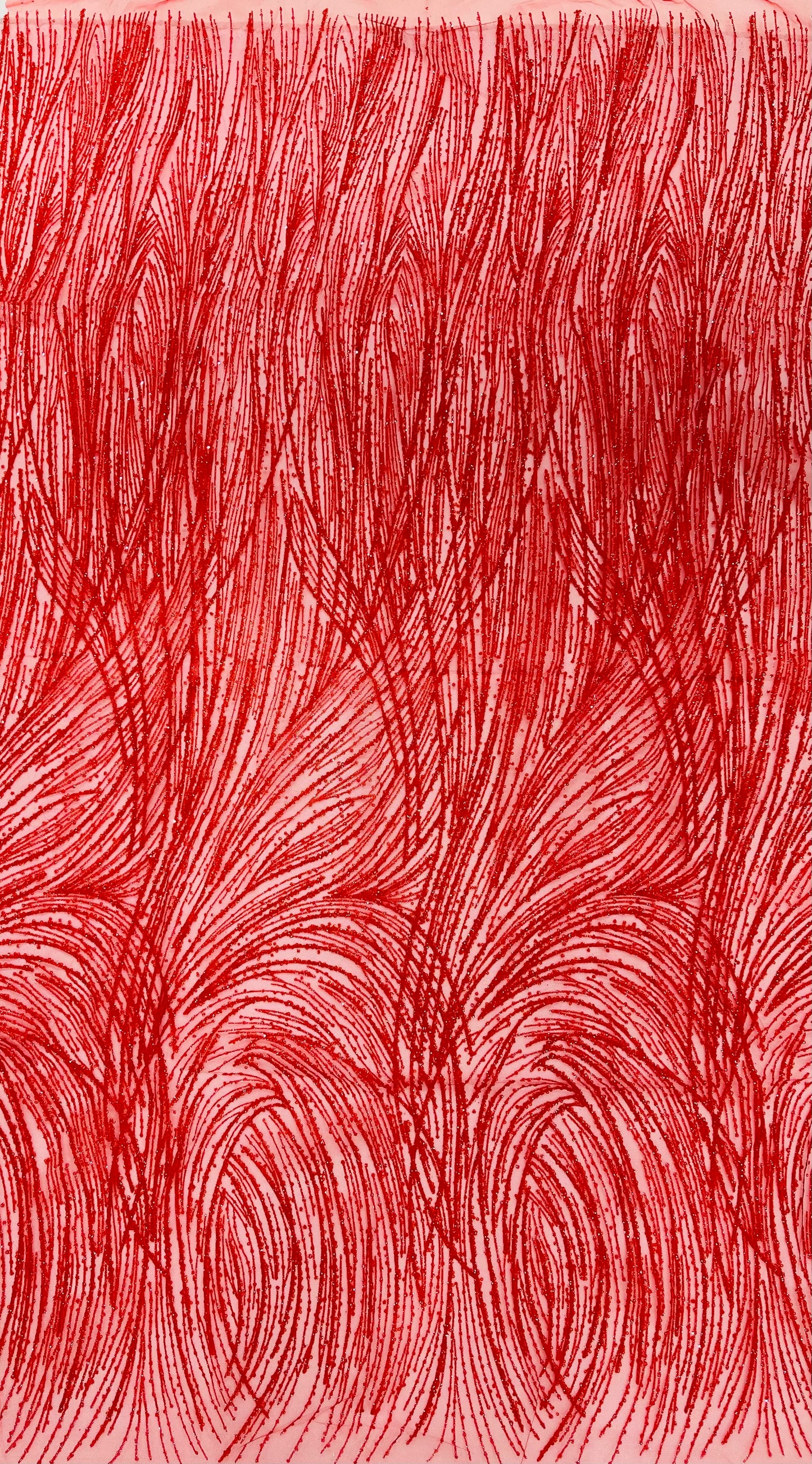 Shell Glitter Design On A Mesh Lace 54" Wide| New Creations Fabric & Foam Inc.