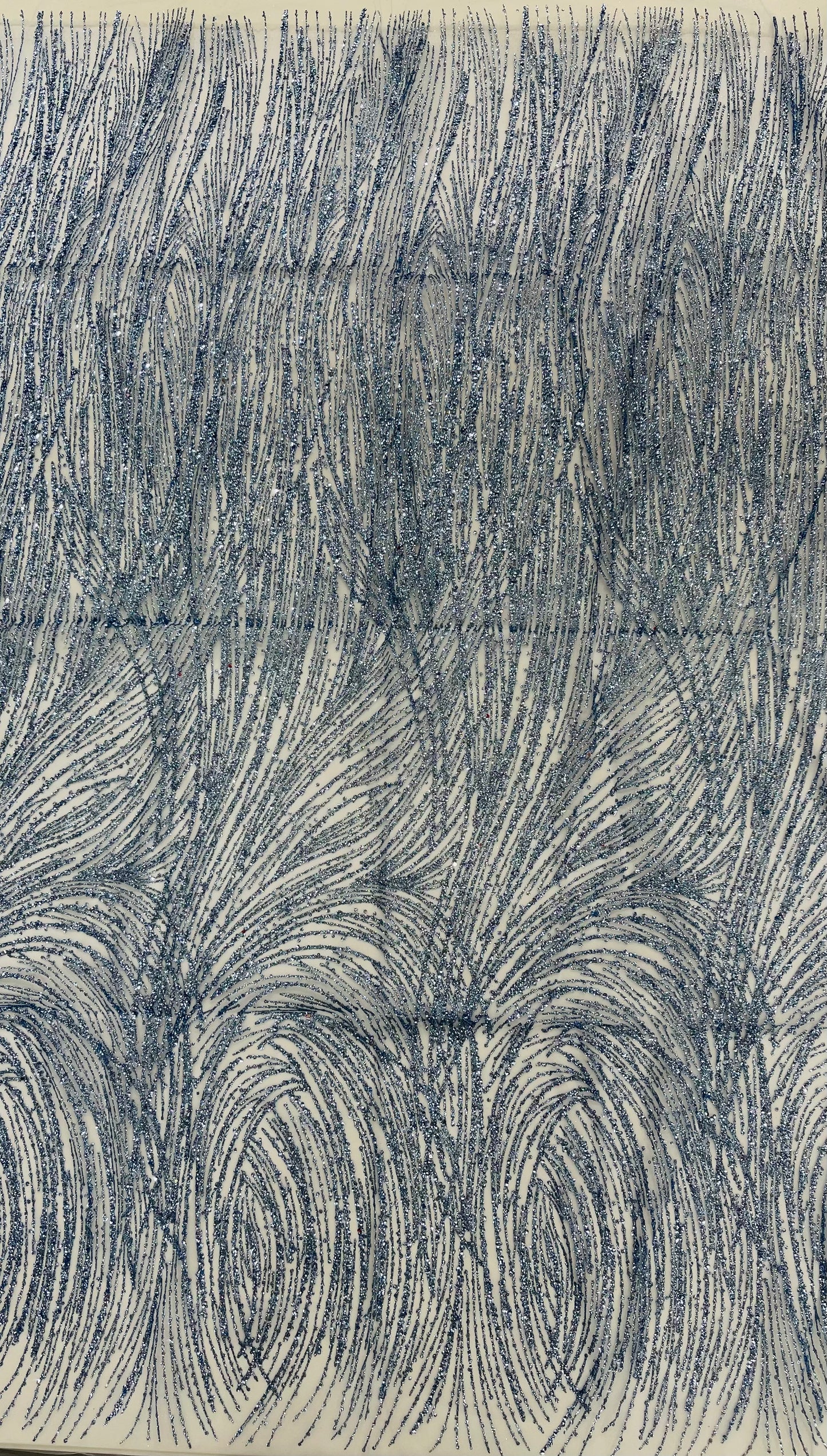 Shell Glitter Design On A Mesh Lace 54" Wide| New Creations Fabric & Foam Inc.