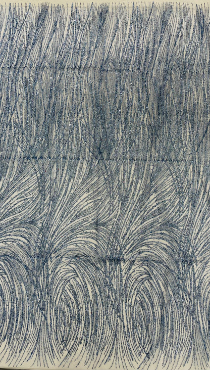 Shell Glitter Design On A Mesh Lace 54" Wide| New Creations Fabric & Foam Inc.