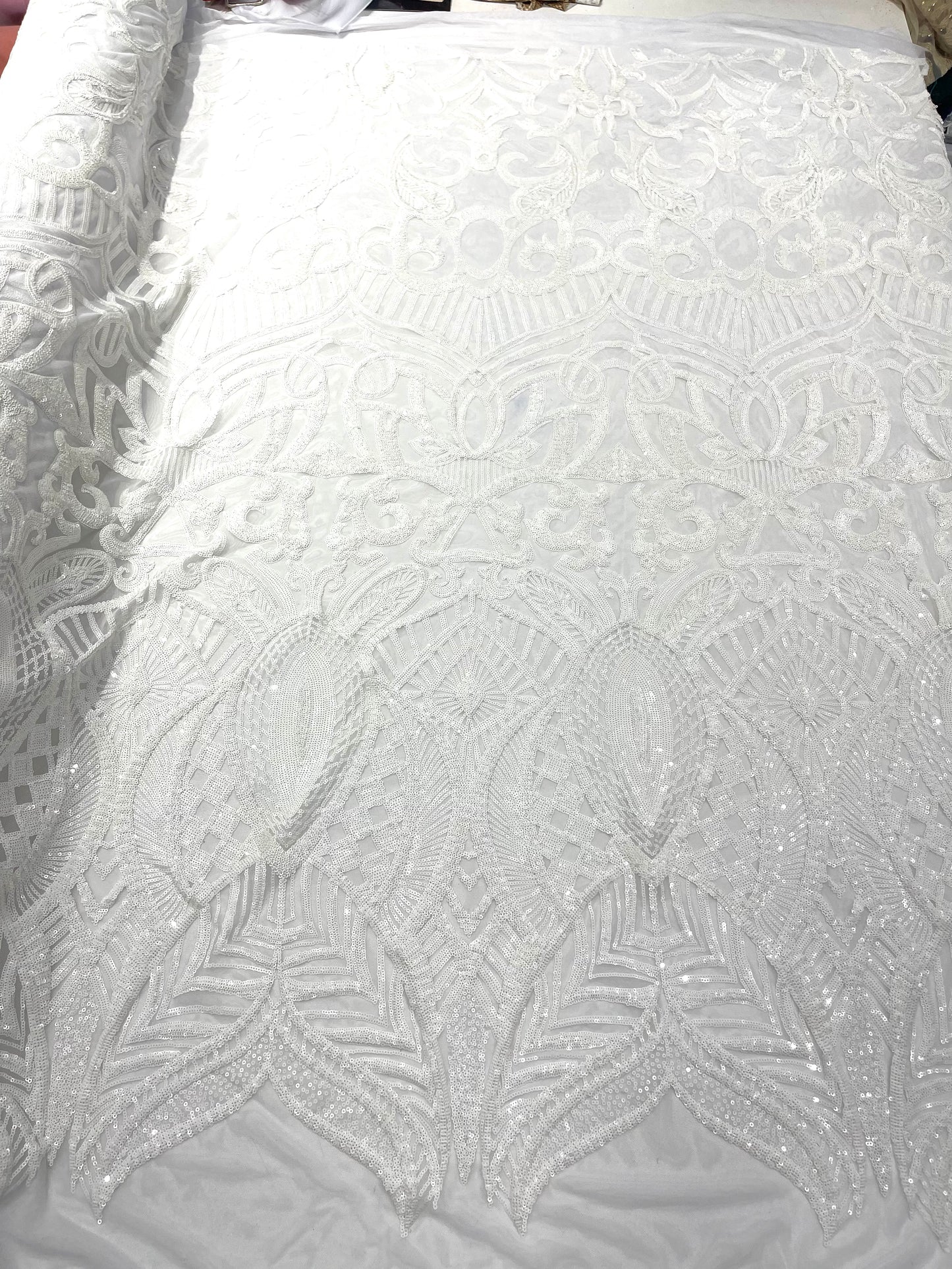Royalty Sequin Damask Fabric 54” Wide| New Creations Fabric & Foam Inc.