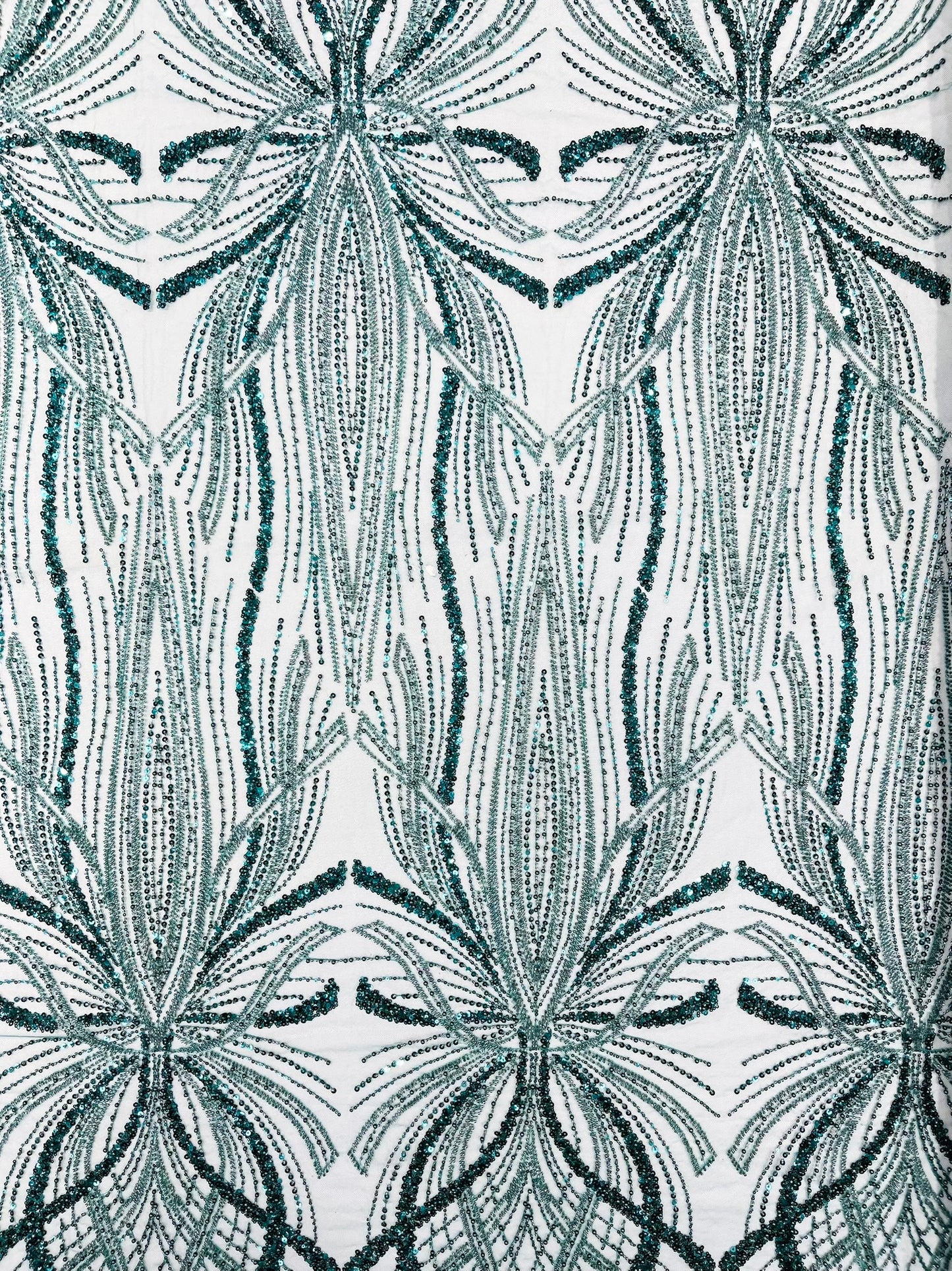 Beaded Lace Fabric, Heavy Embroidered Design on 58" Mesh for Dresses