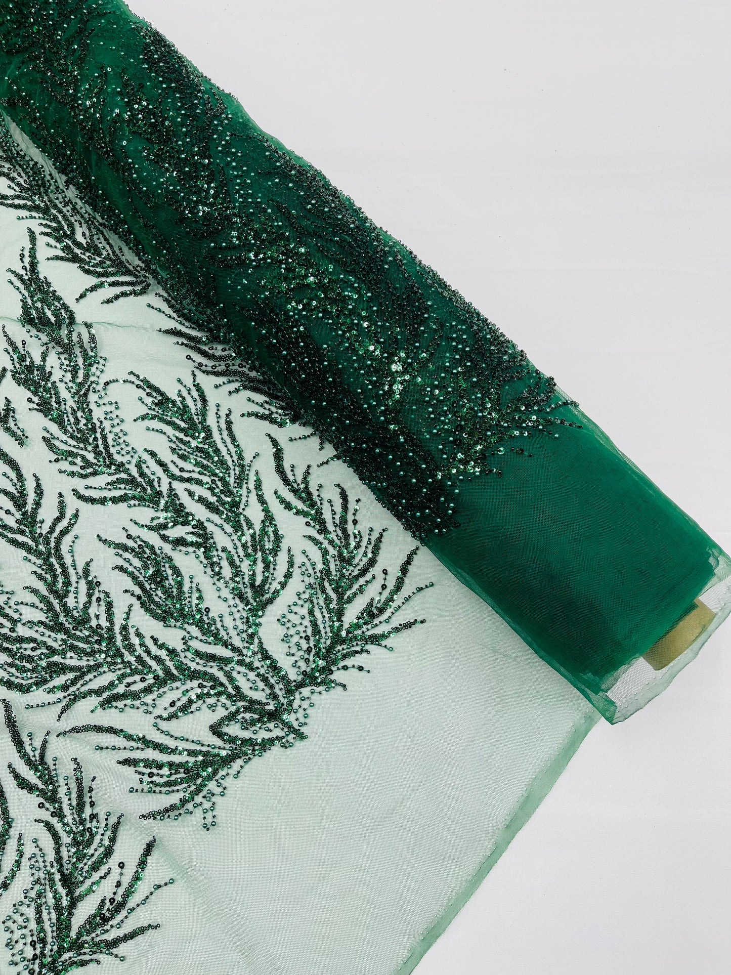 Vine Beaded Lace on Mesh 54" Wide | New Creation Fabric & Foam Inc.