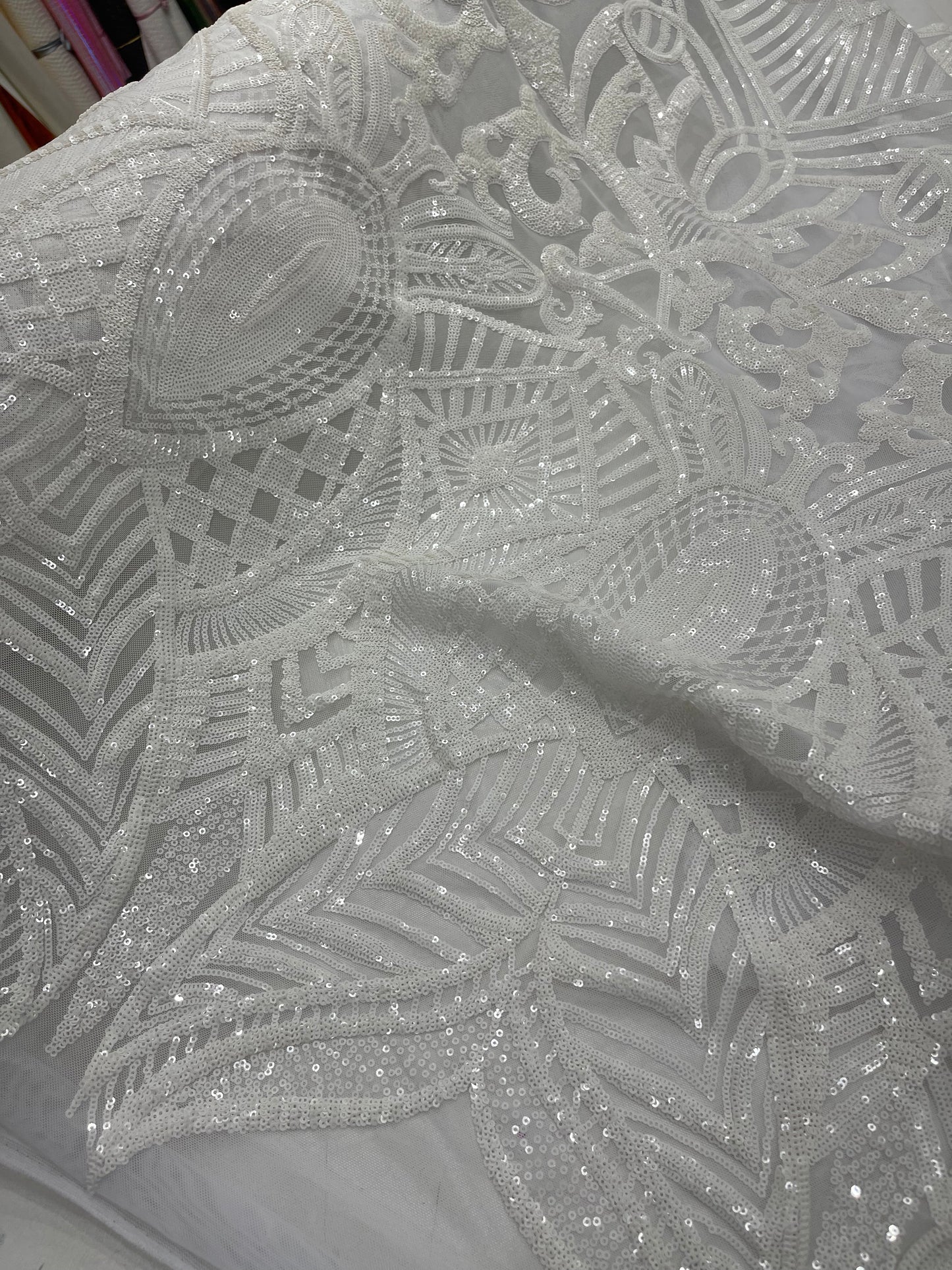 Royalty Sequin Damask Fabric 54” Wide| New Creations Fabric & Foam Inc.