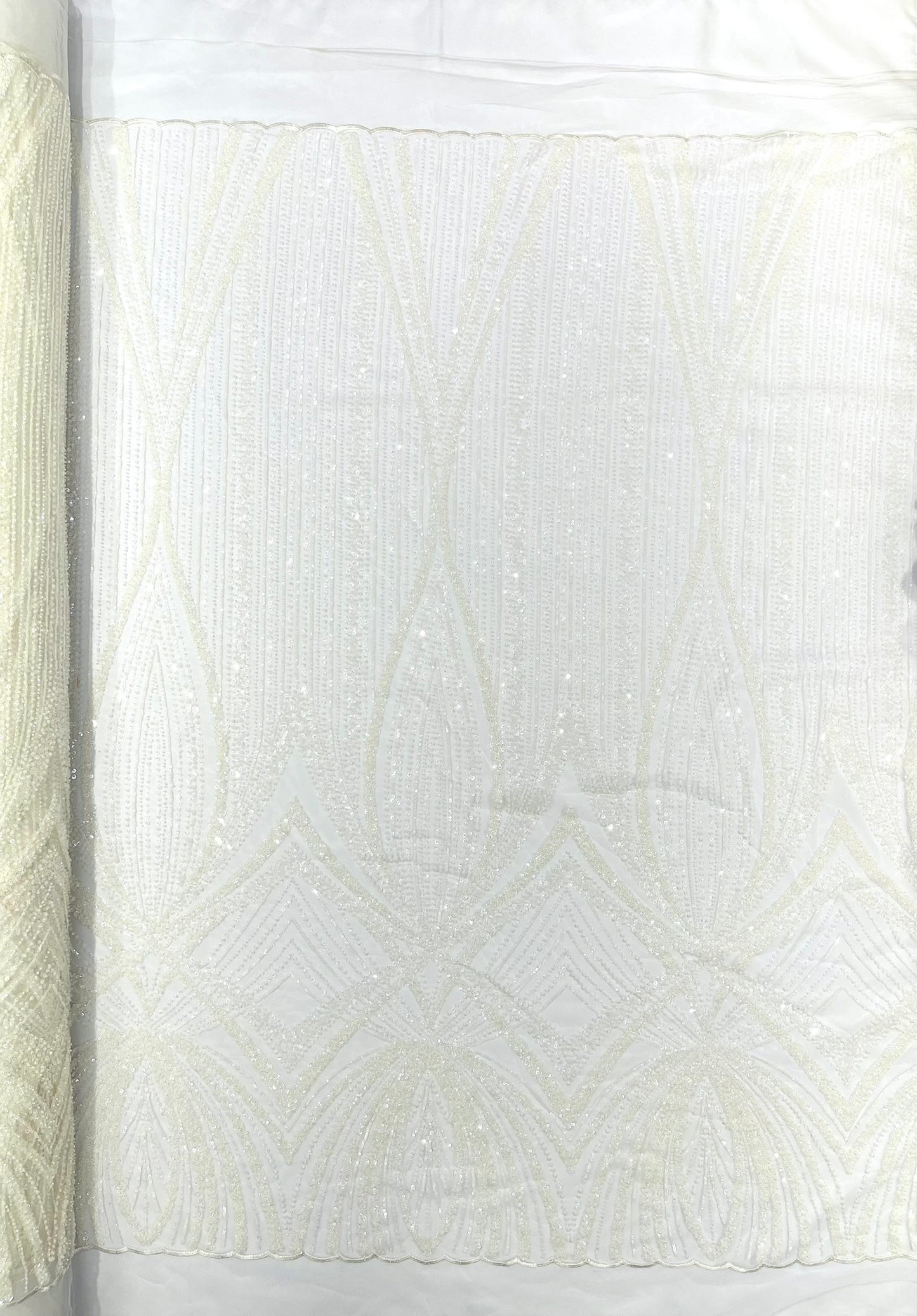 Geometric New York Fashion Beaded Lace Fabric| Prom| Wedding.