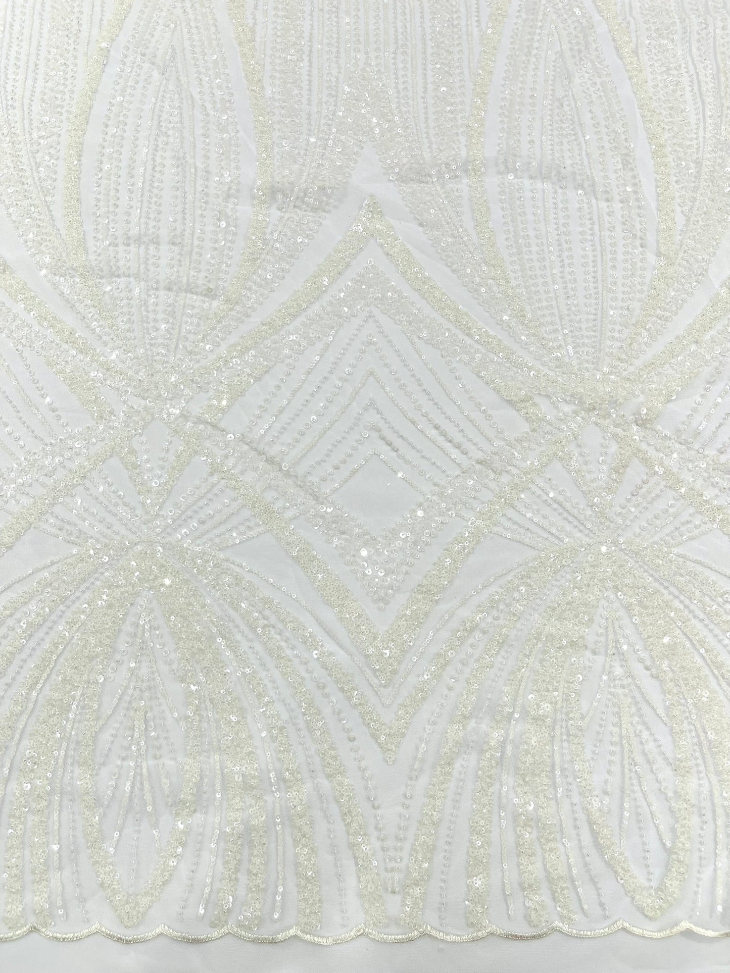 Geometric New York Fashion Beaded Lace Fabric| Prom| Wedding.