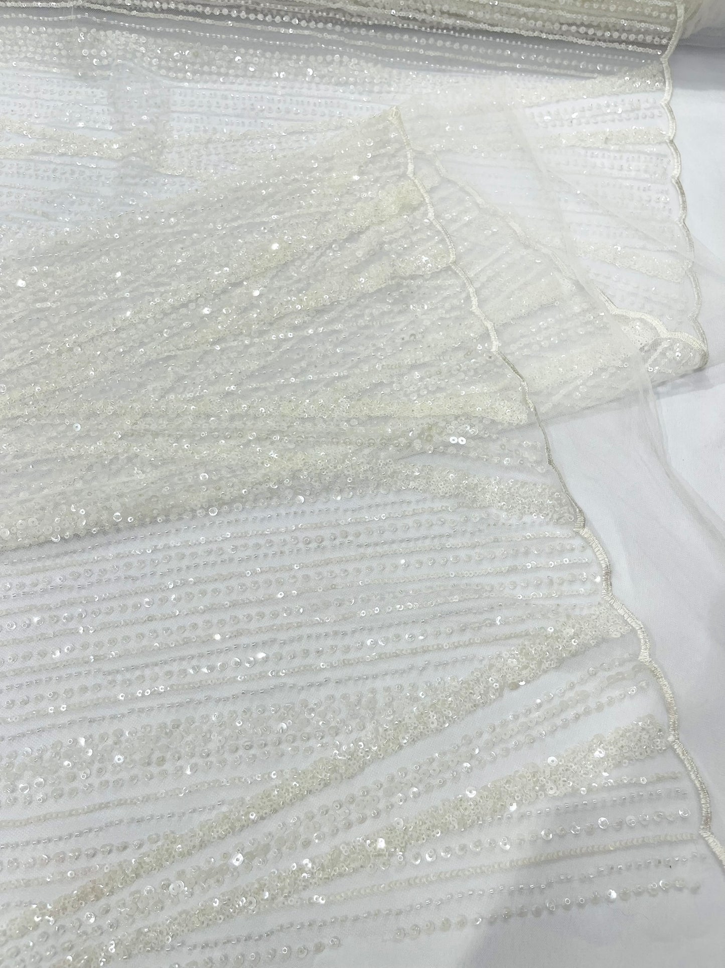 Geometric New York Fashion Beaded Lace Fabric| Prom| Wedding.