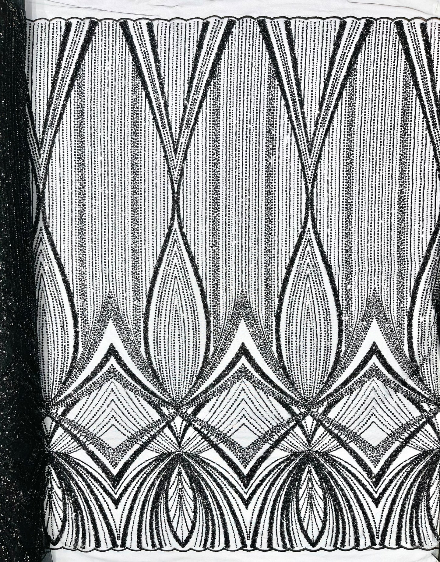 Geometric New York Fashion Beaded Lace Fabric| Prom| Wedding.