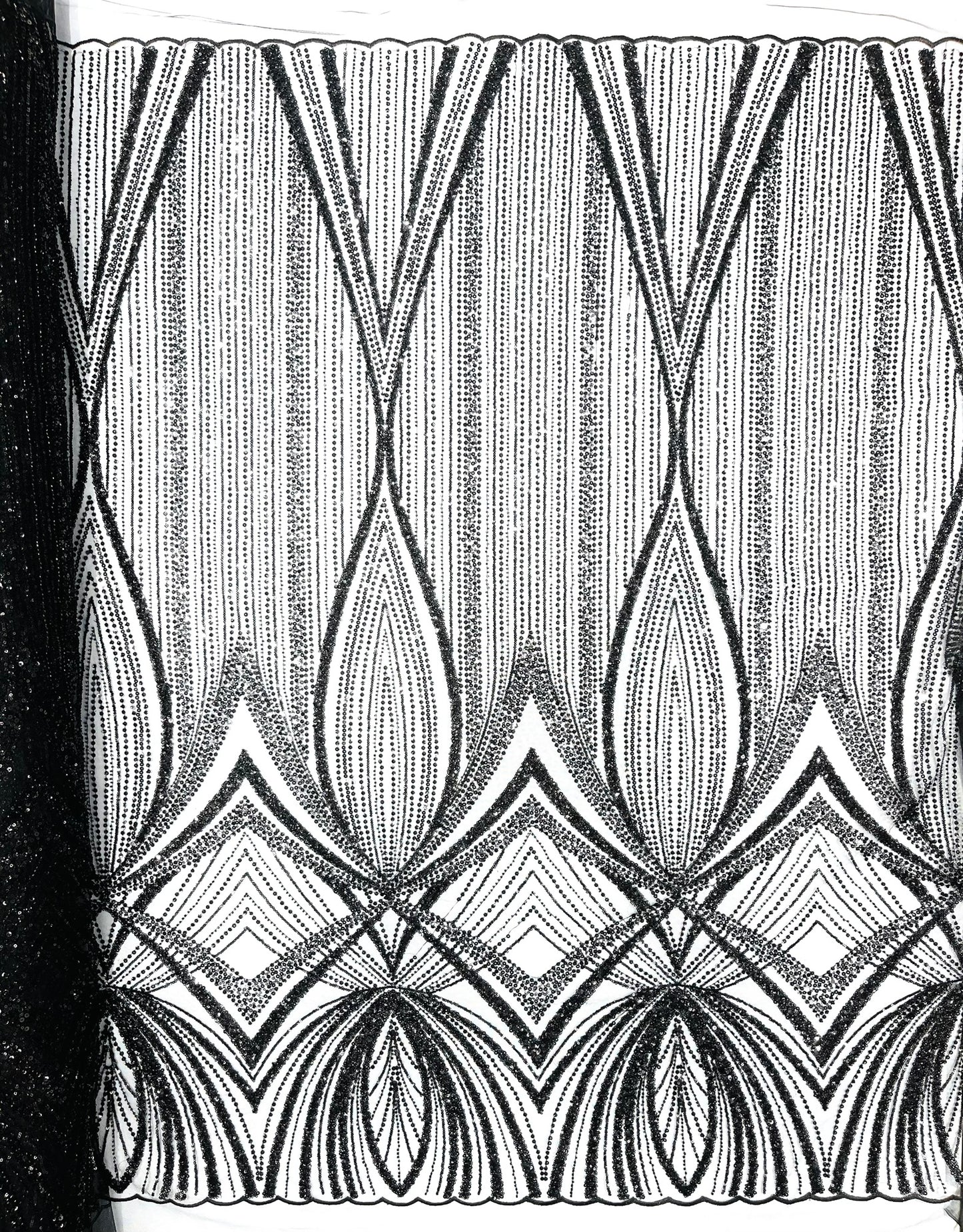 Geometric New York Fashion Beaded Lace Fabric| Prom| Wedding.