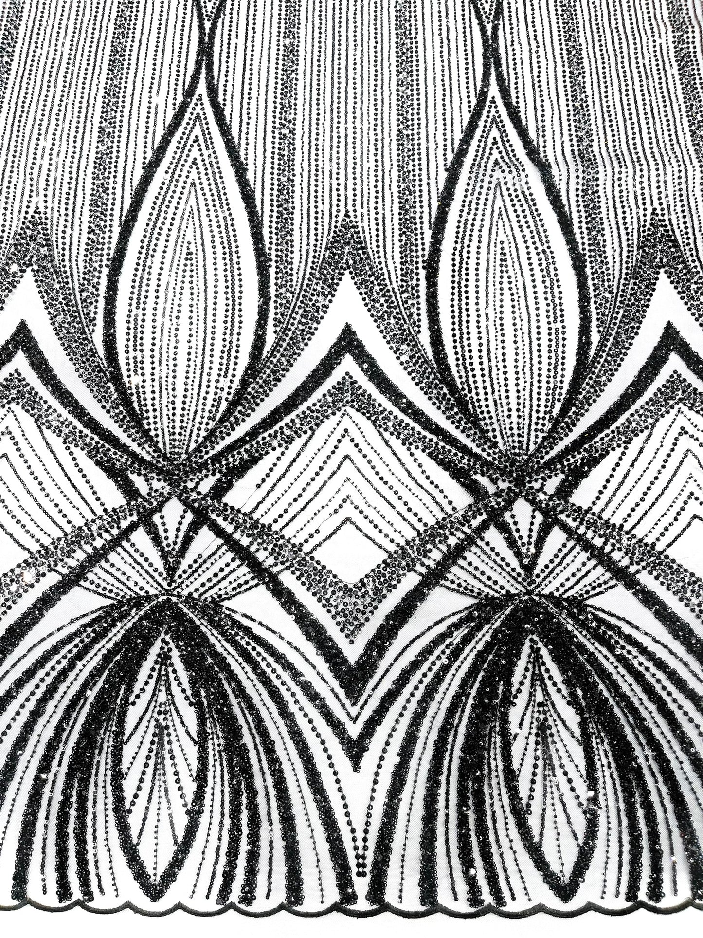 Geometric New York Fashion Beaded Lace Fabric| Prom| Wedding.