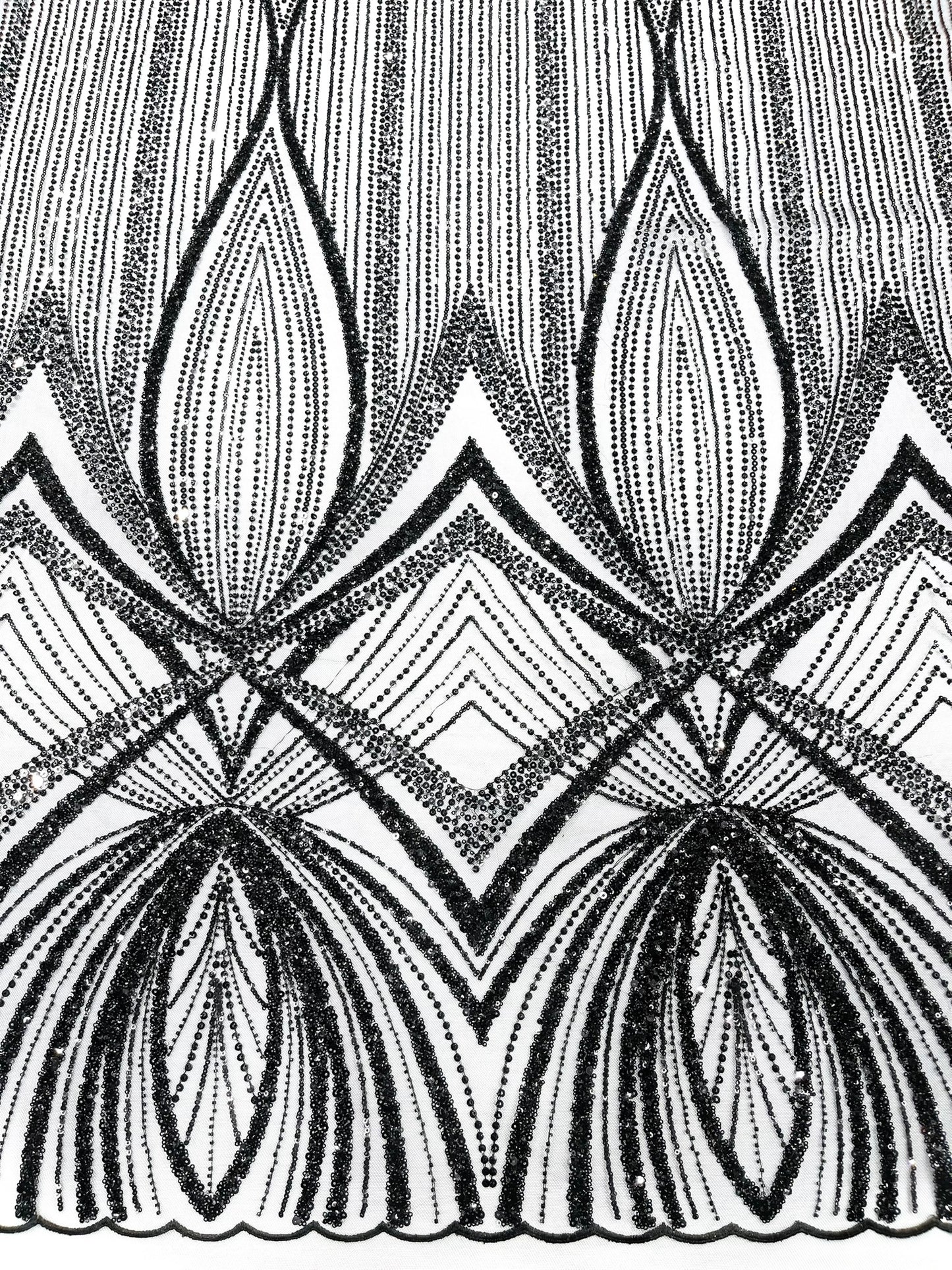 Geometric New York Fashion Beaded Lace Fabric| Prom| Wedding.
