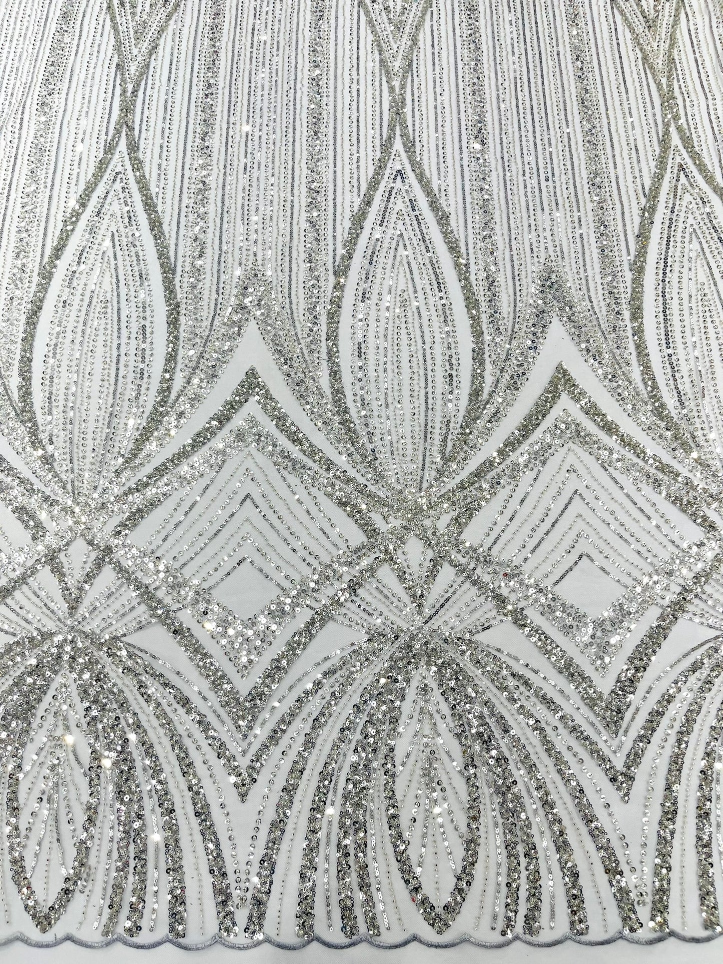 Geometric New York Fashion Beaded Lace Fabric| Prom| Wedding.