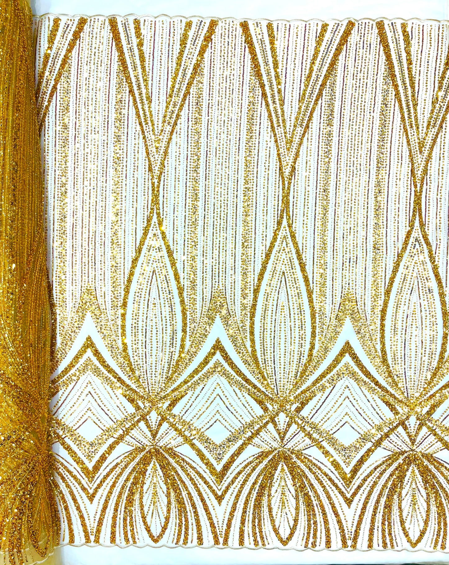 Geometric New York Fashion Beaded Lace Fabric| Prom| Wedding.