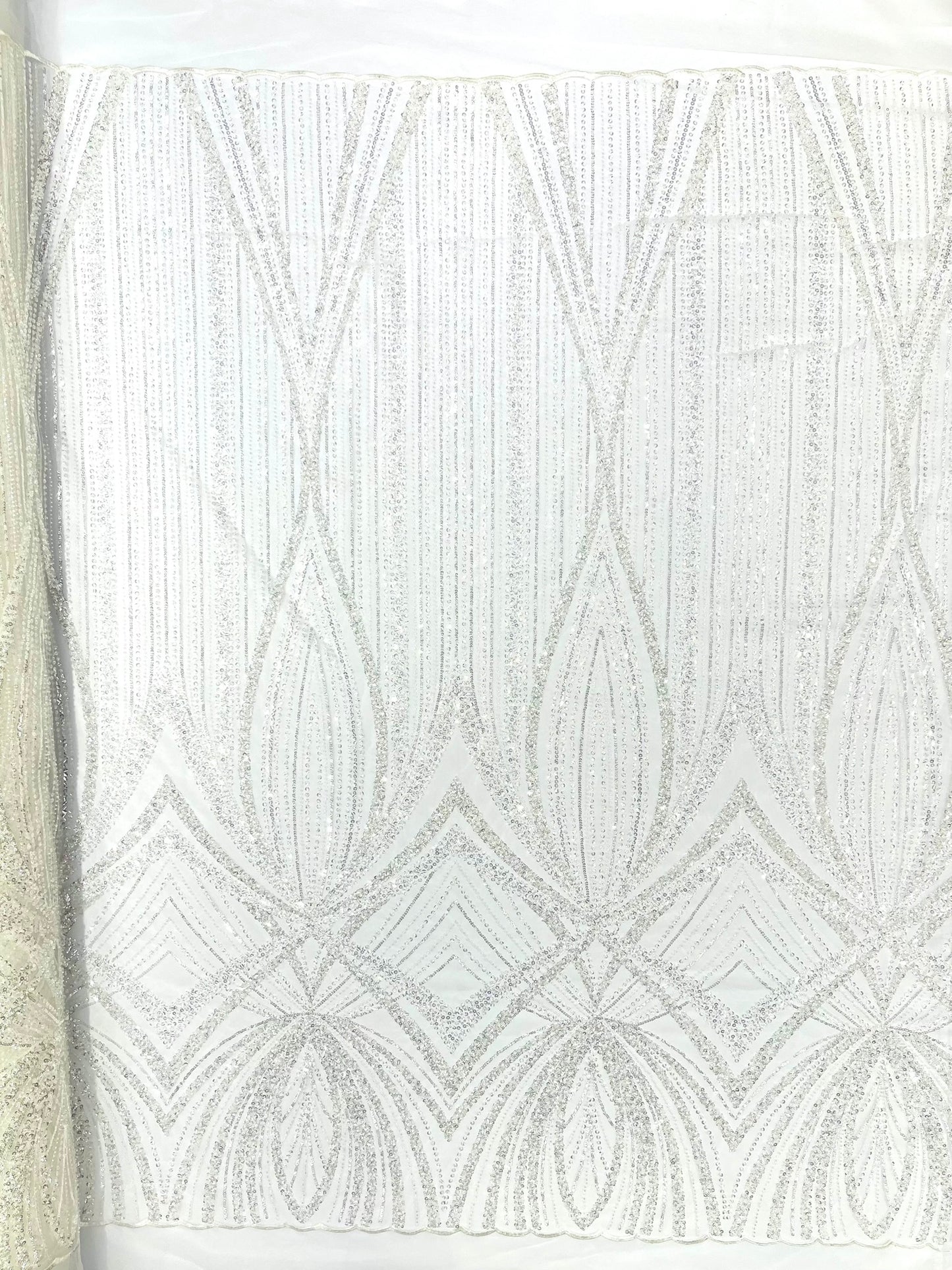 Geometric New York Fashion Beaded Lace Fabric| Prom| Wedding.