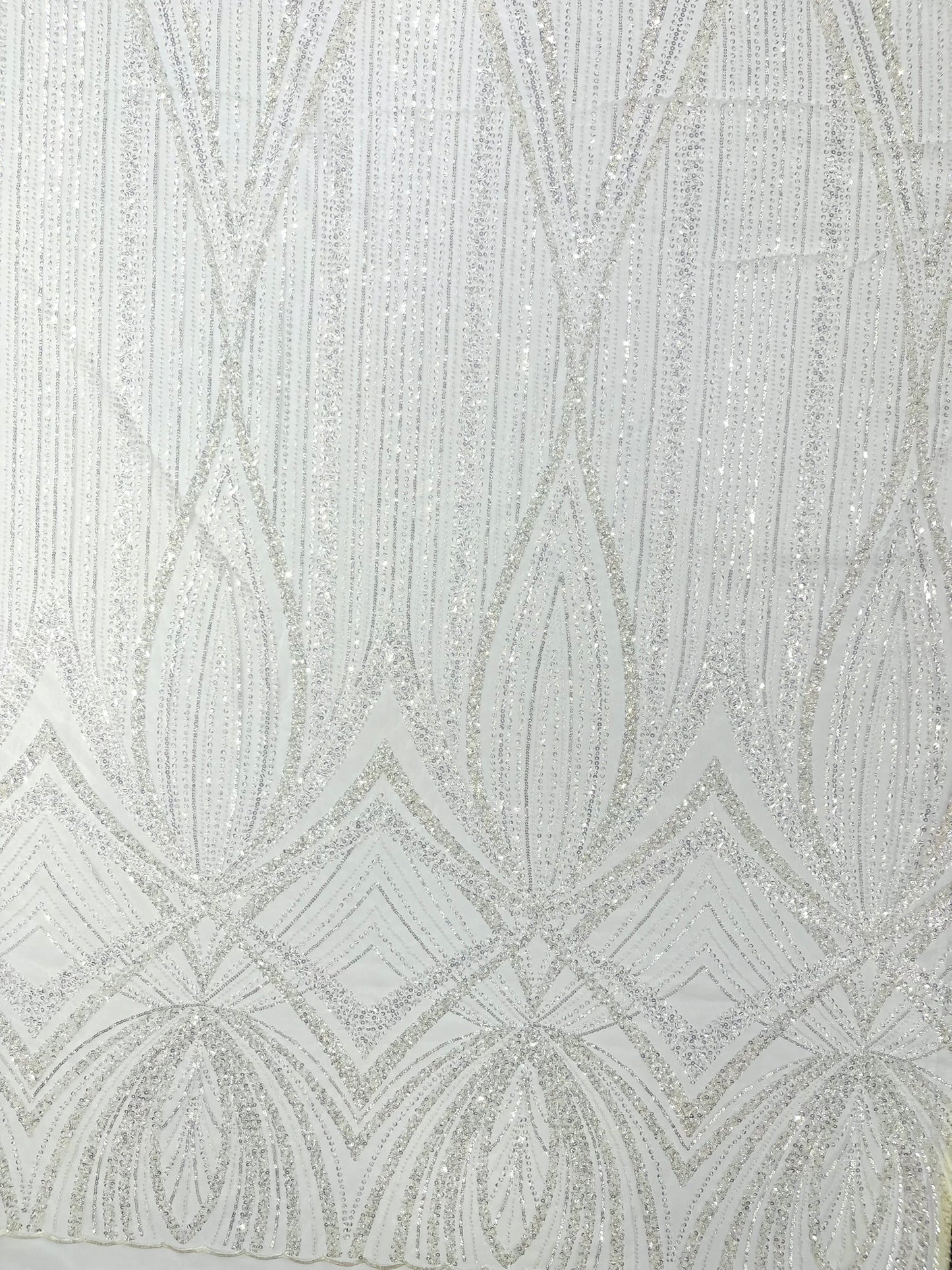 Geometric New York Fashion Beaded Lace Fabric| Prom| Wedding.